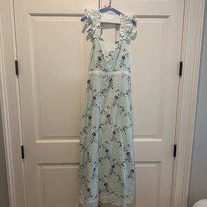 Blue Sleeveless Maxi Sundress for Weddings